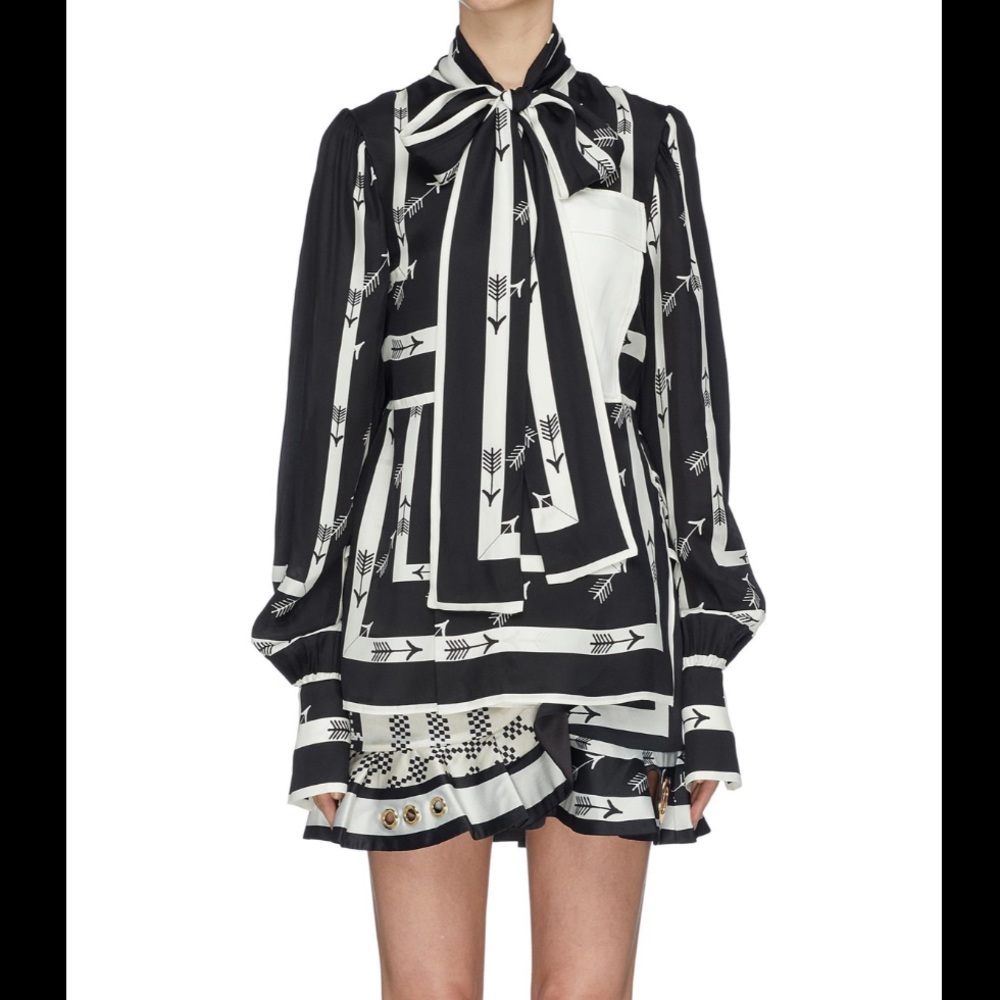 SELF-PORTRAIT Arrow Print Blouse